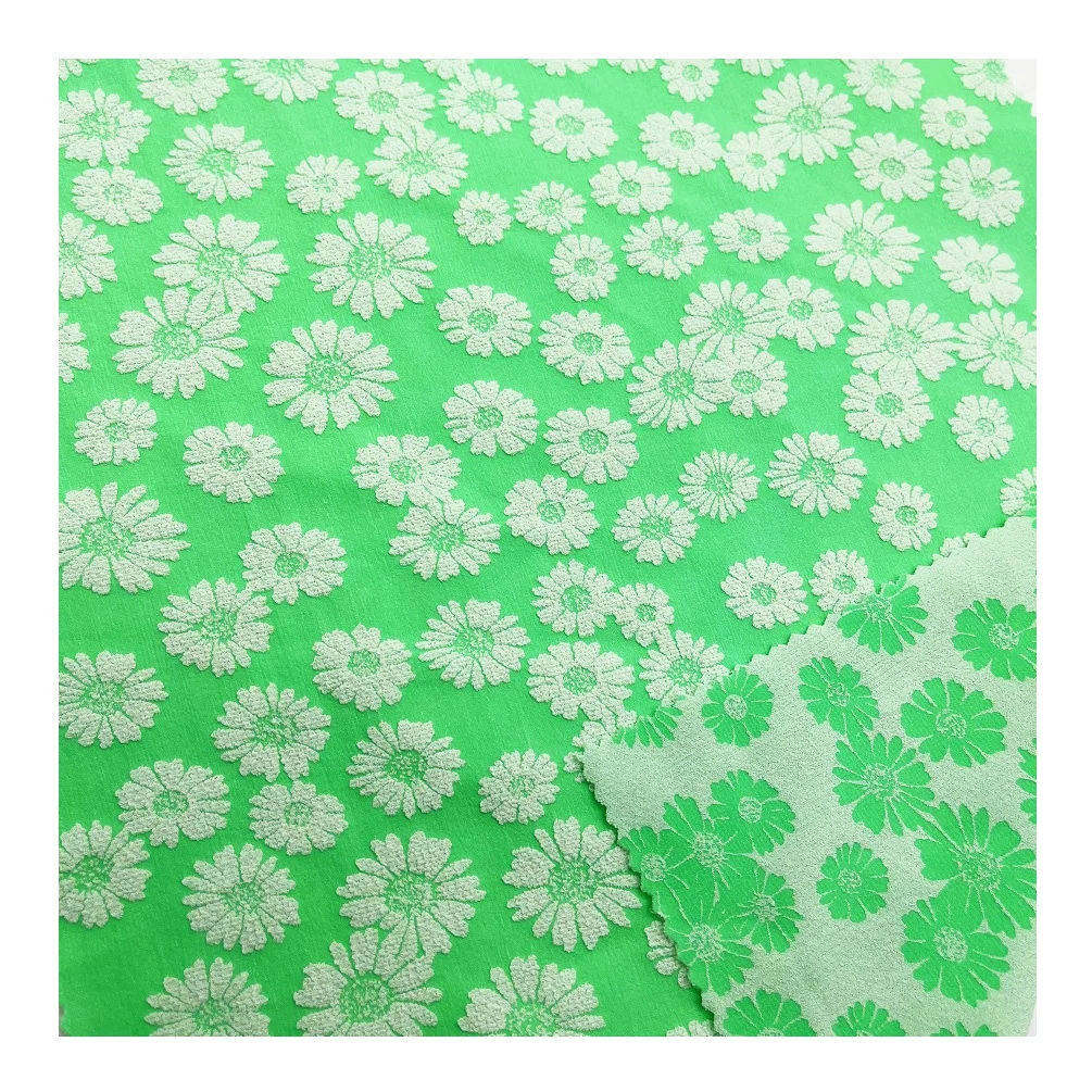  new swimwear woven floral jacquard 4 way stretched flower tropical swim jacquard fabric beachwear sports bikini fabric