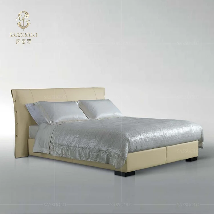 
Sassuolo Guangdong 5 star hotel furniture modern double creamy white king size beds luxury wholesale bedroom furniture 