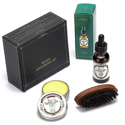 Creative Oem Customized black comb with beard oil for men Beard grooming kit