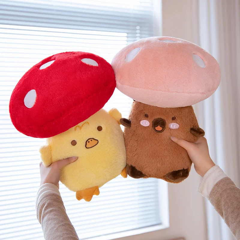 Hengyuan Kawaii Holding Pillows Super Soft Stuffed Plush Toys Mushroom Shaped Plush Pillow Dolls for Kids
