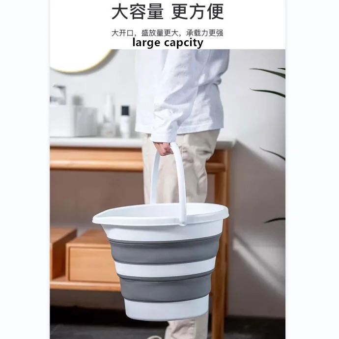 New product  household items 10L foldable barrel  fold storage bin organizer for clothes collapsible water bucket