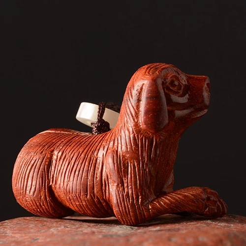 red ebony Chinese zodiac sculpture