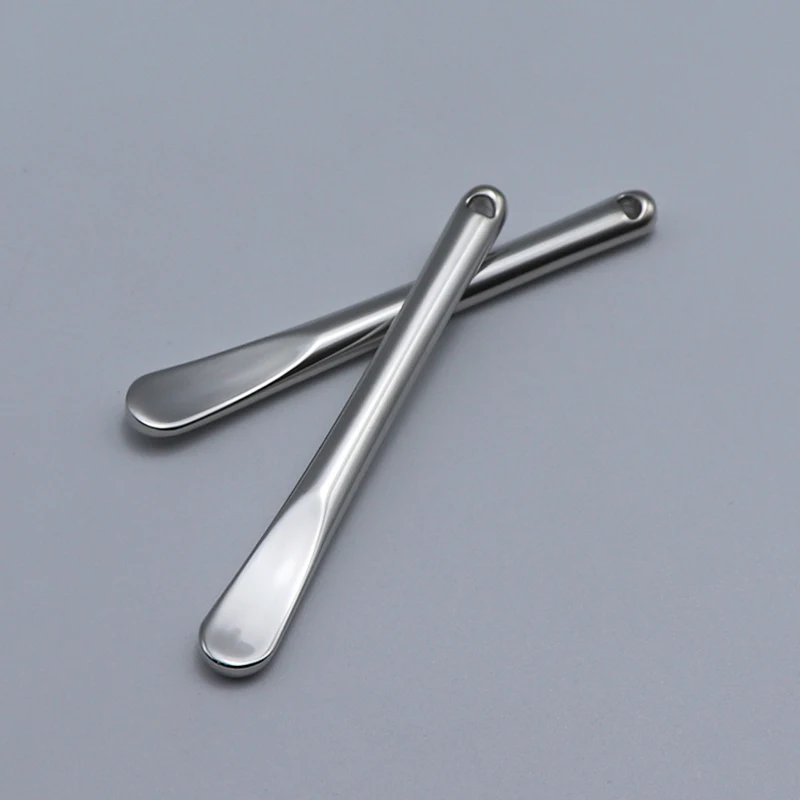 Gold metal mini small reusable cosmetic spatula spoon