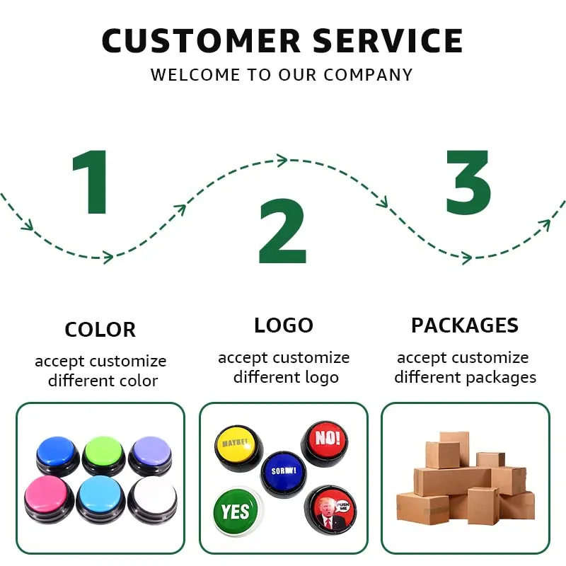 Factory Custom Wholesale Pet Talk Training Buzzer Dog Voice Recordable Communication Button