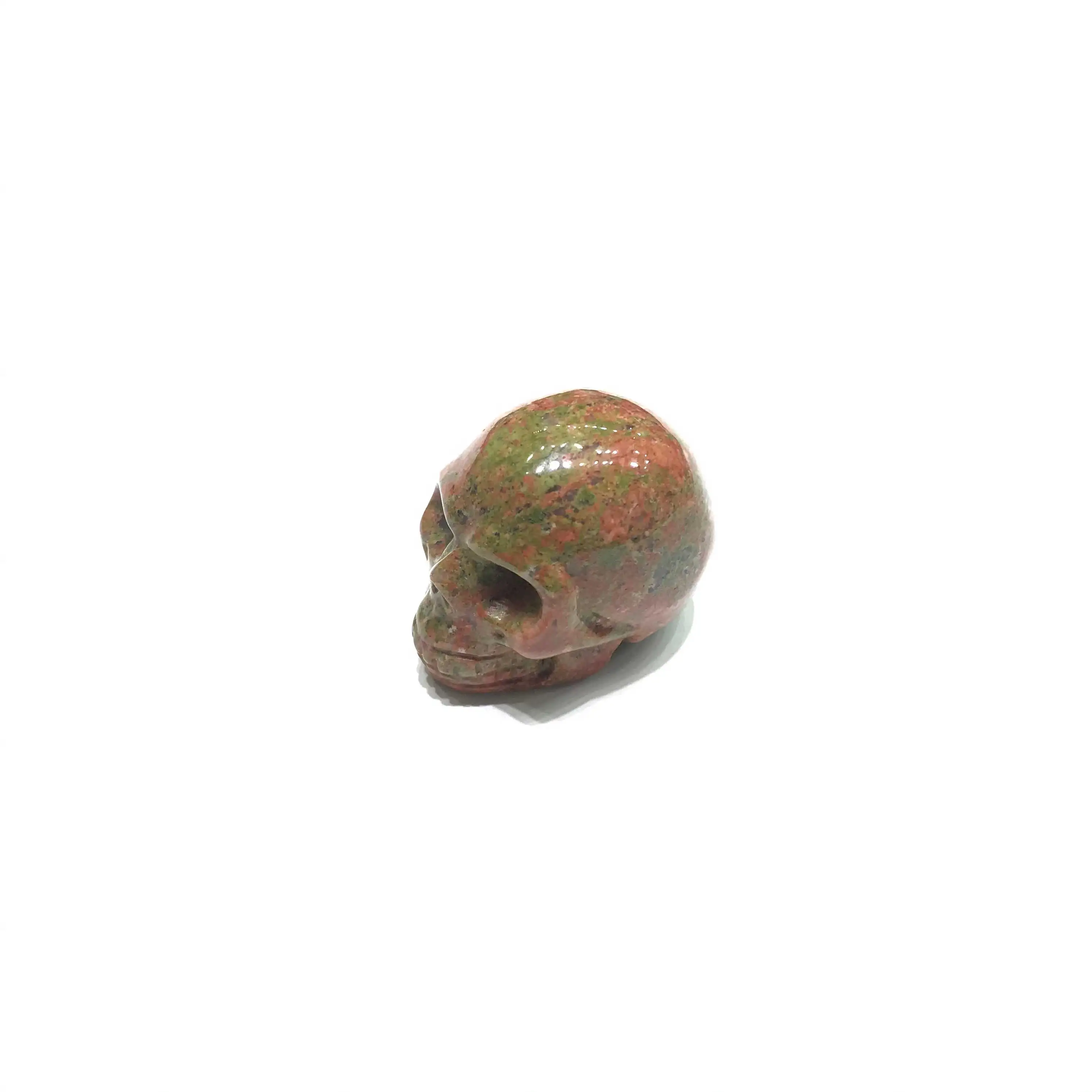 
Natural High Quality Small Unakite Green Red Crystal Skulls For Home Decoration Sale 