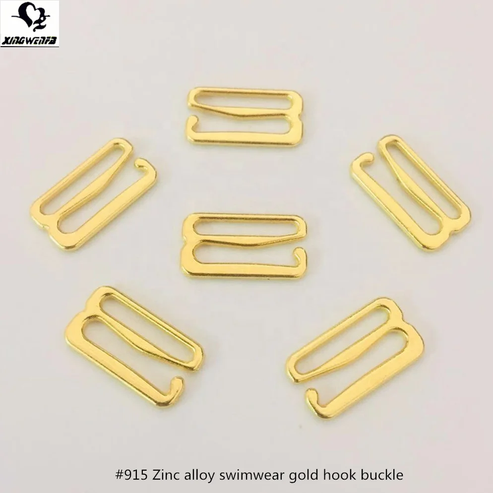 SGS good quality 15mm Gold zinc alloy bra strap adjuster hook