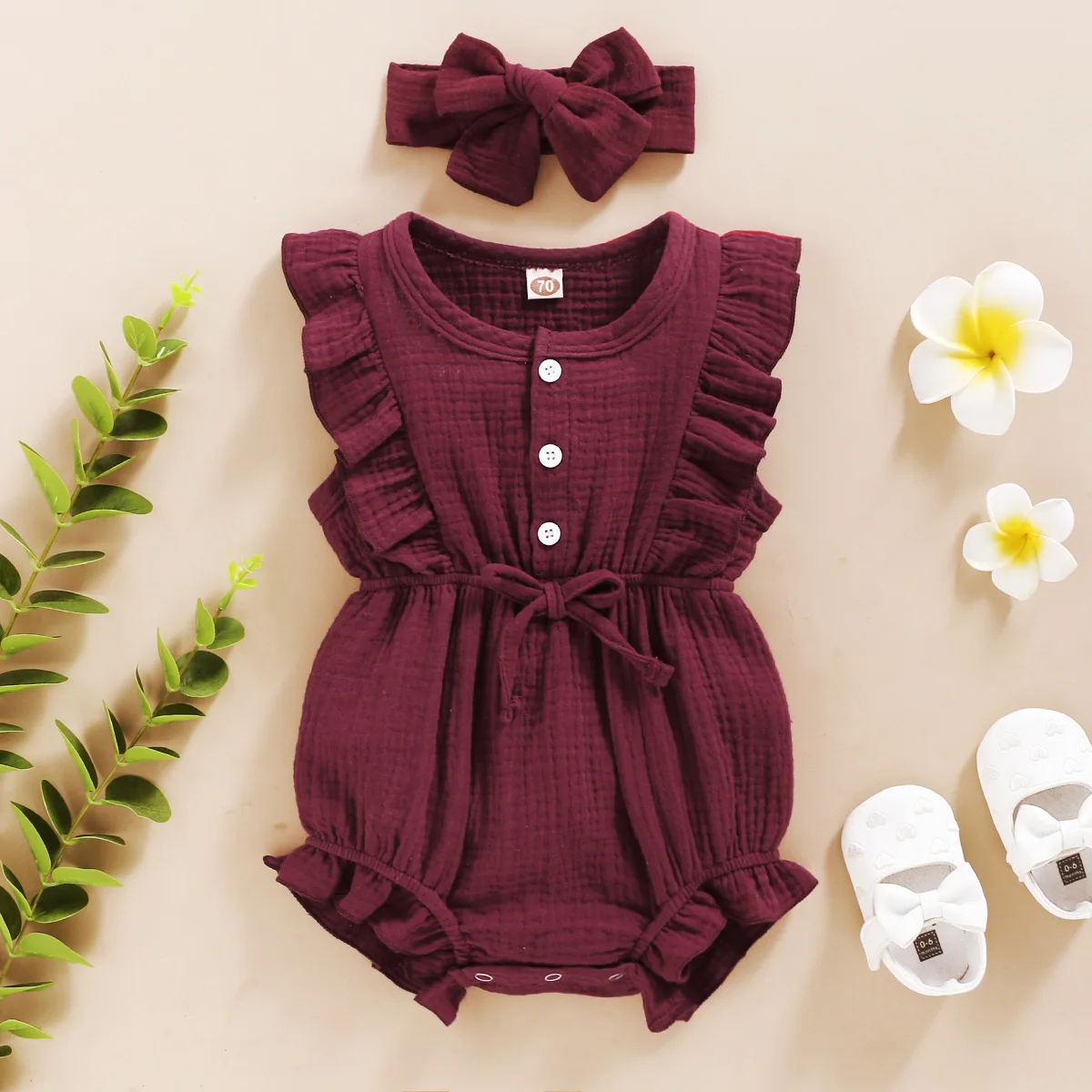 BKD 2021 lovely girls bow headband with dress romper new born baby girl set beby cloths