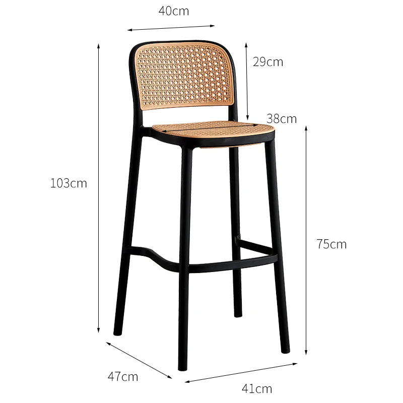 Modern Nordic High Bar Table Furniture Home Dining Chair Wood  Counter Stool