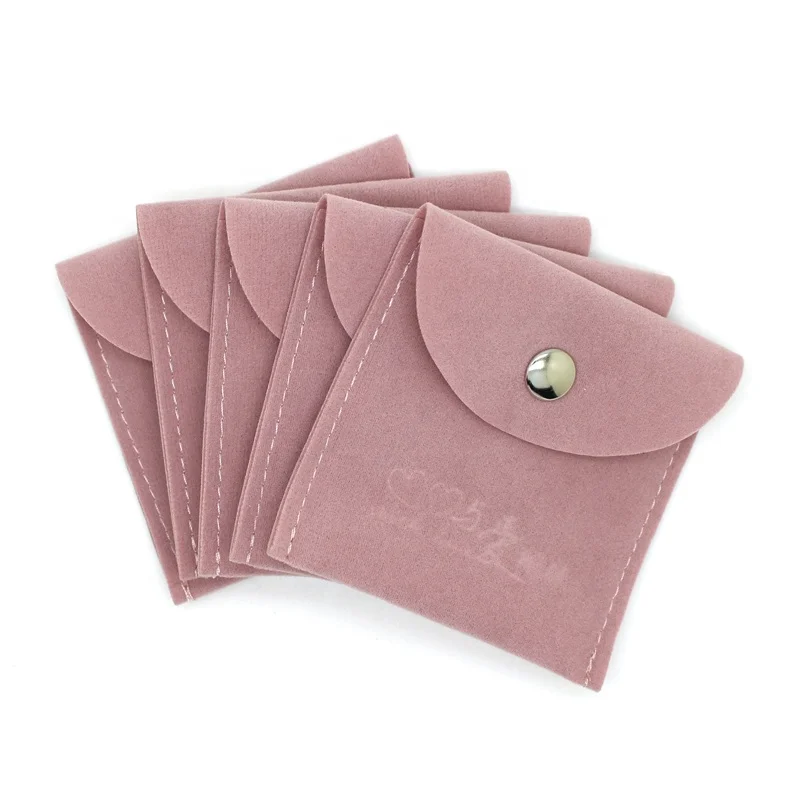 Luxurious Pink Jewellery Pouch Bag With custom packaging jewelry bag velvet