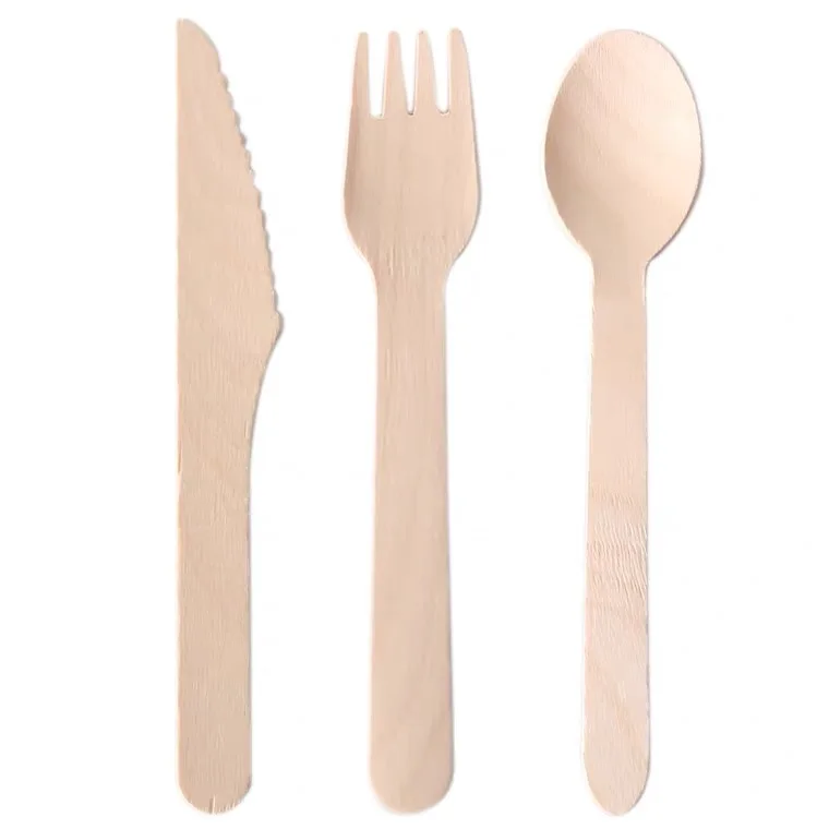 Automatic Disposable Wooden Tableware Spoon Knife Fork Cutlery Set Packing Machine