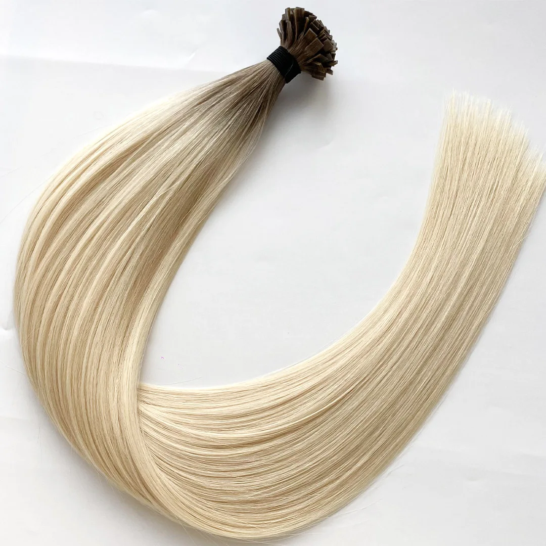 Professional Factory Russian Hair Double Drawn  Flat tip remy Keratin tip hair extension