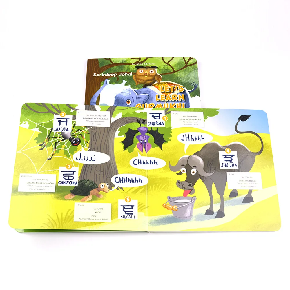 Open Flat Children Board Book Top Quality Square Card Book Printing Service