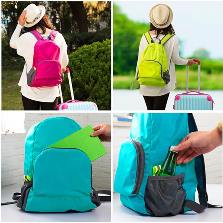 Wholesale Waterproof Cheap Small Quantities Backpack Custom LOGO Nylon Backpack Foldable Shopping Backpack