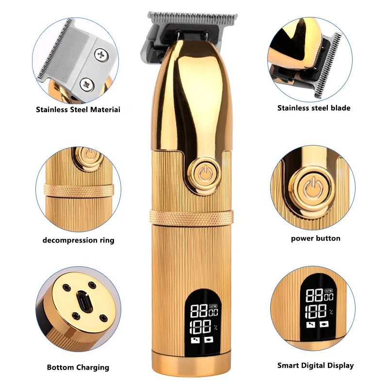 Barber Clippers Professional Salon Gold Hair Cutting Machine Pop Barbers Hair Trimmer Clippers