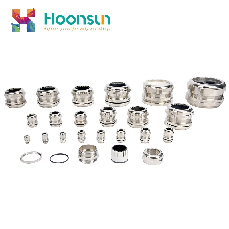 High quality M16 M12 IP68 brass cable glands waterproof nickel plated