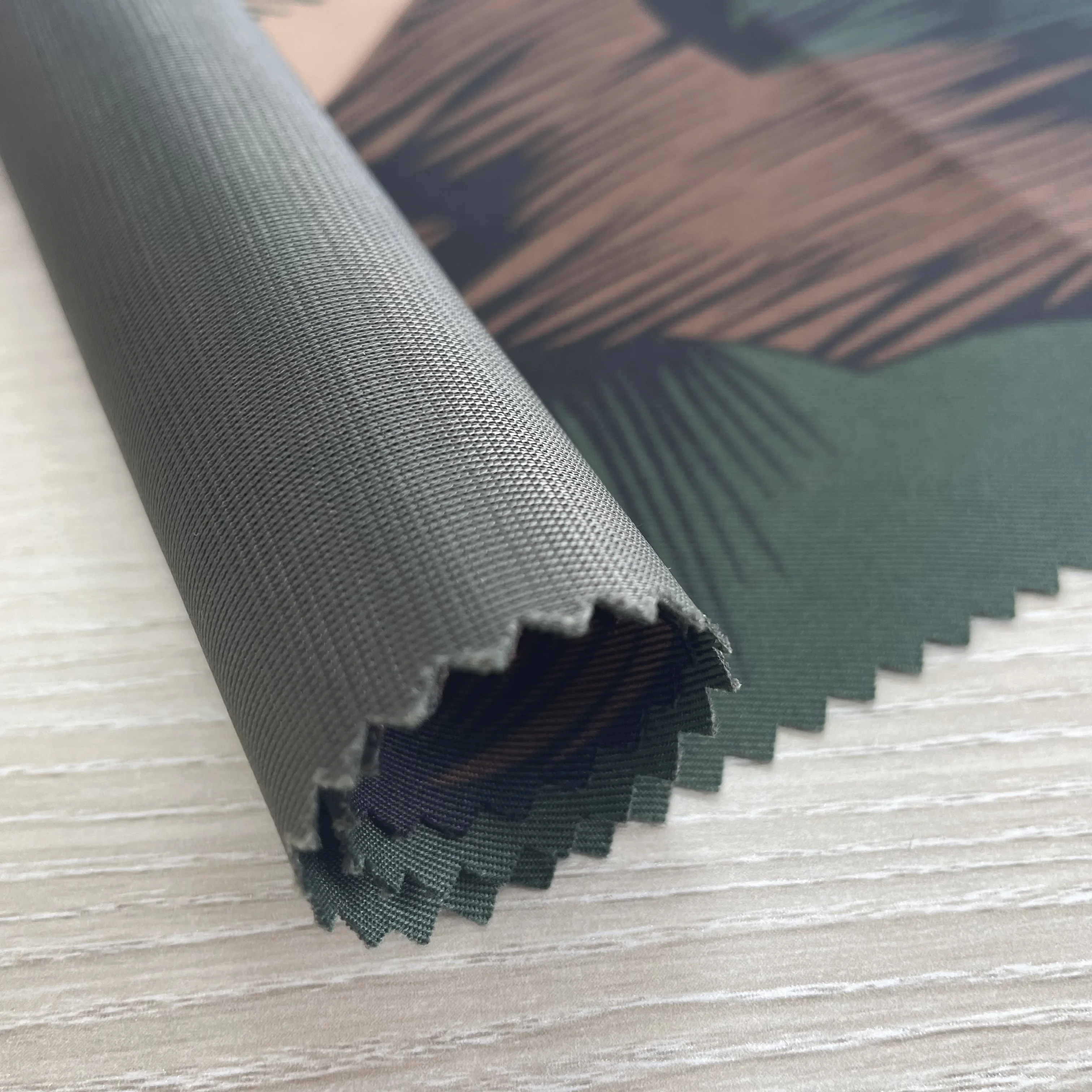 Waterproof 100% Polyester 2/2 Twill Print Pongee And TPU Membrane And Tricot 3 Layers Fabric