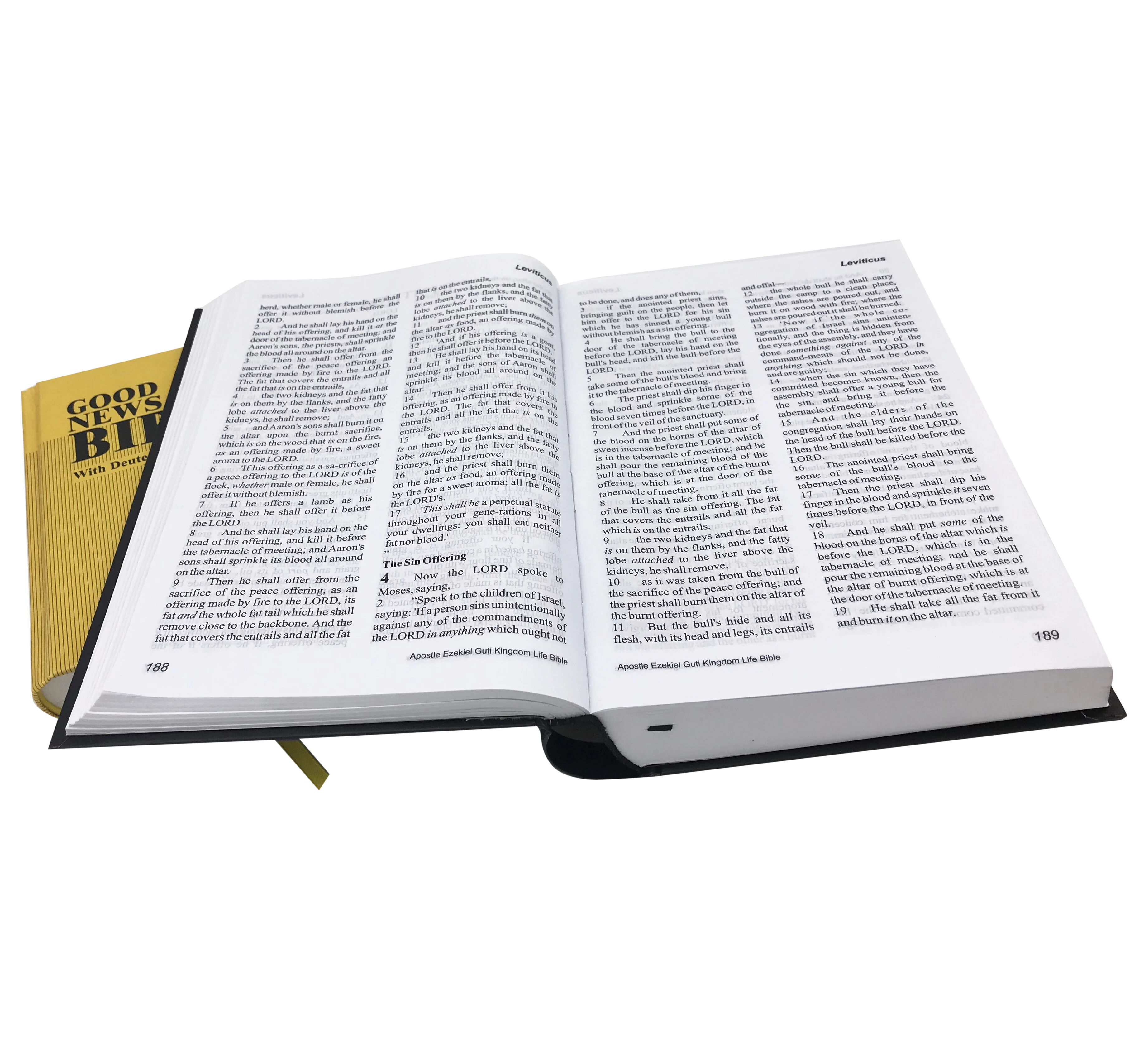 Factory New Design Custom 4 color and 2 color printing Logo Black PU Leather Holy Bible