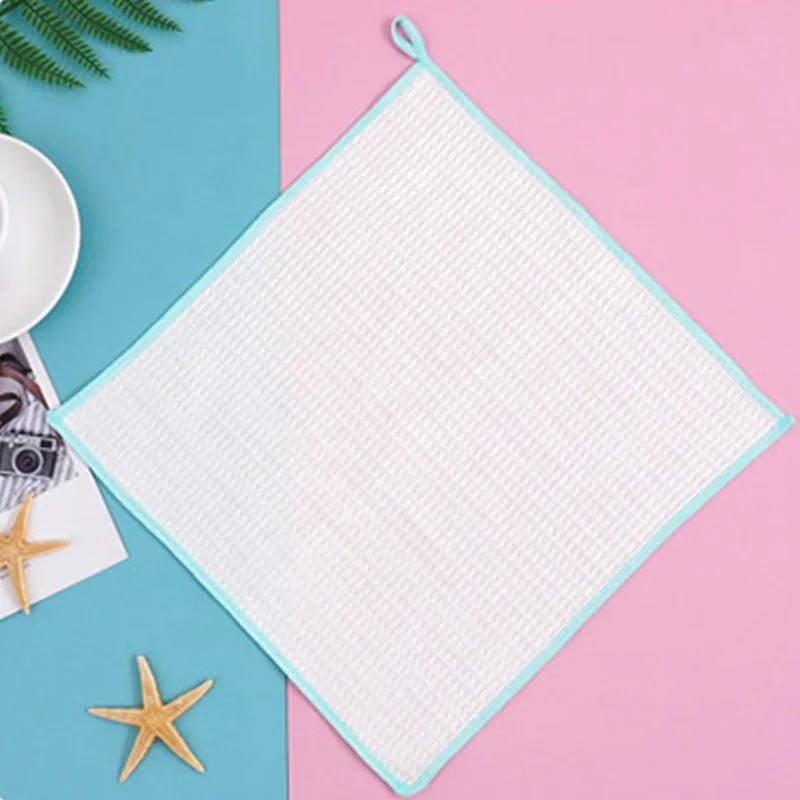 Wood Fiber Waffle Kitchen Wash Cloth Towel Kitchen Rag Tea Towel Wash-cloth Dishcloth Kitchen Waffle Cleaning Cloth Towel