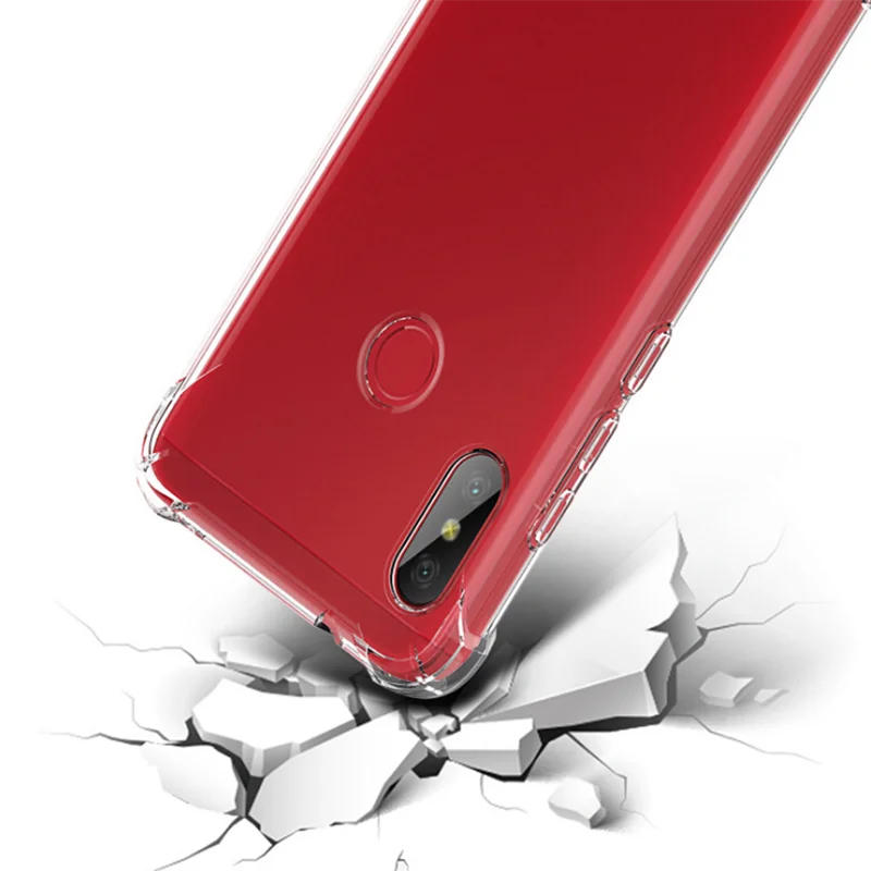 Luxury Airbag bumpers Anti-shock soft TPU case Transparent clear Phone Case for Redmi note 7 8 back cover