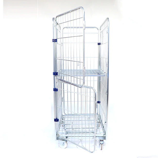 Складная стальная Съемная Складная проволочная металлическая сетка на заказ грузовая четырехколесная тележка для поддонов