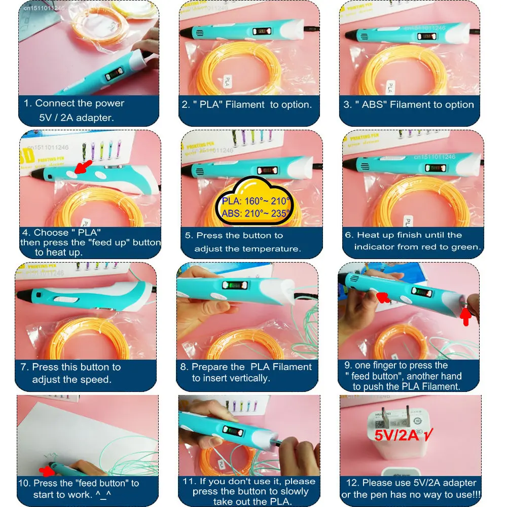 Заводская цена лидер продаж 3D-ручка для рисования карандаш с печатью 1 75 мм подарок на день рождения детей