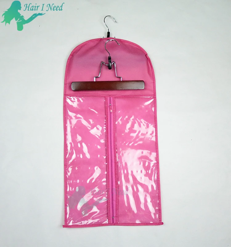 
Hair Extensions Carrier Storage Suit Case zipper Bag and Hanger human hair packaging supplies for hair extension 