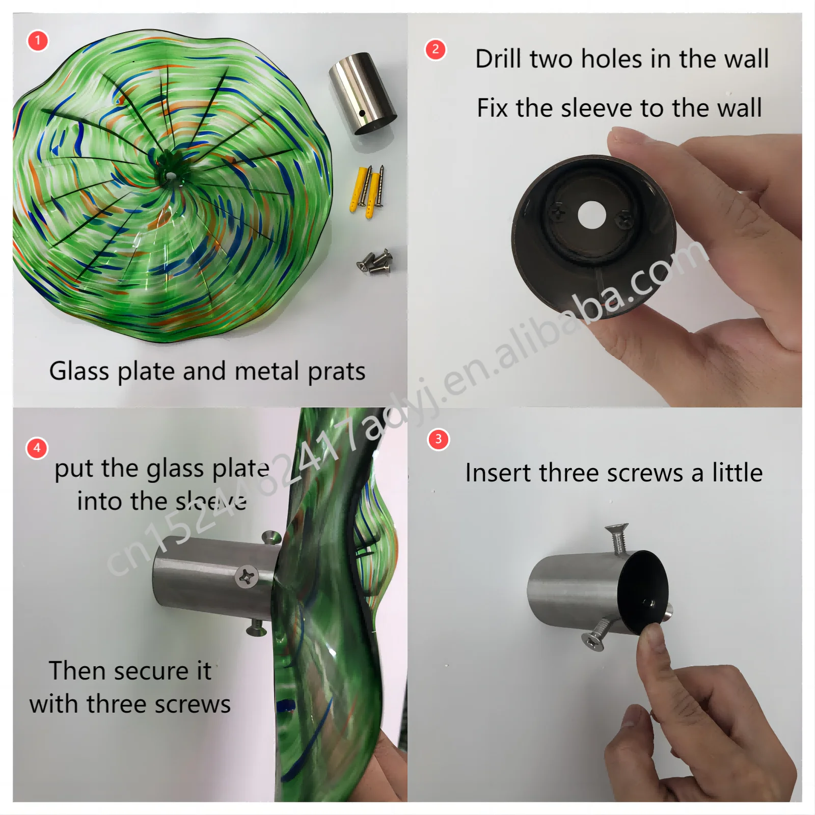 Luxury Handicraft Murano Glass Plates in Green Yellow Cheap Art Modern Wall Decoration