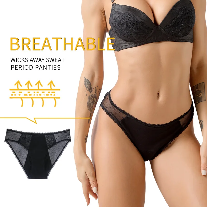 Wholesale 4 Layers Low Waist High Absorb Seamless Women Leak Proof Teen Panties Menstrual Thong Underwear Girls Period Panties