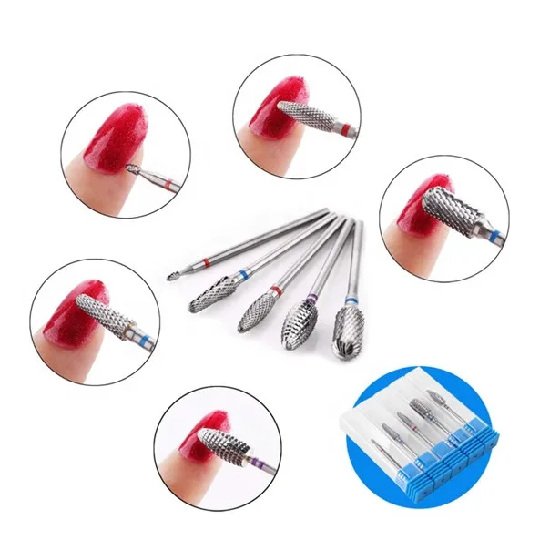 Smooth Round Gold Coated Tungsten Rotary Carbide Nail Drill Bit for Nail Drill