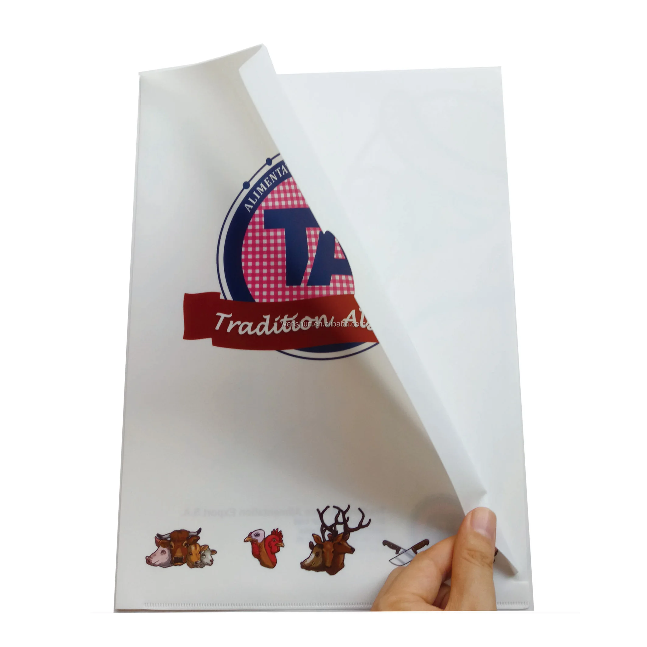 Newest Design Top Grade Custom Printing L Shape File Folder with Back Pocket