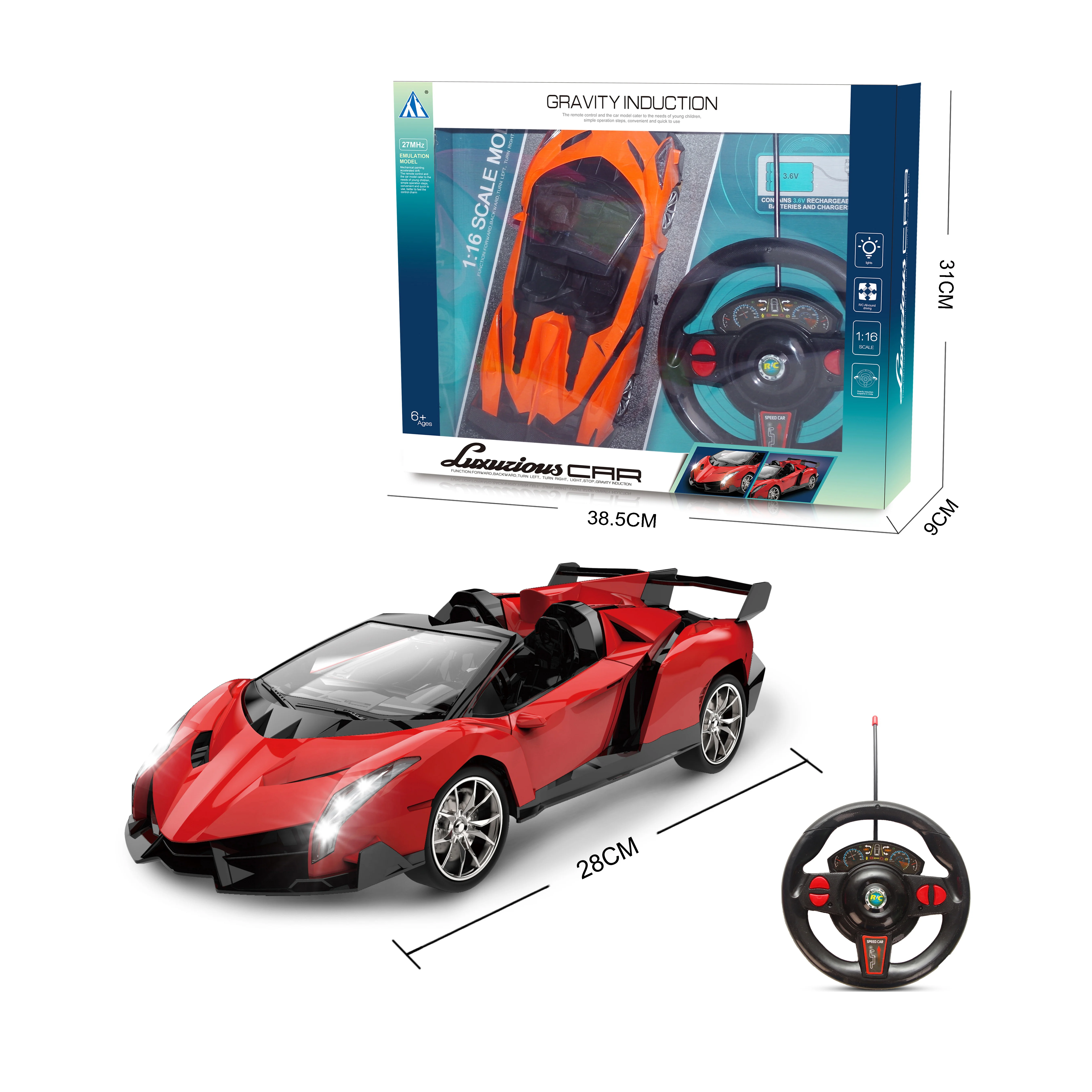 Gravity Induction 1:16 4-Channel 4wd Remote Control Toys Car Racing Drifting Toy Super Car With Pedal Remote Controller