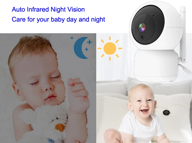 smart sound detection baby crying detection video baby monitor ip camera with wall mount holder