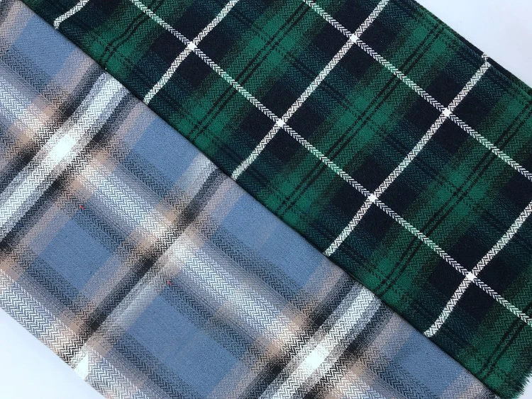Custom Good Quality Woven Yarn-dyed Plaid Cotton Check Style Pajamas HomeWear Flannel Fabric