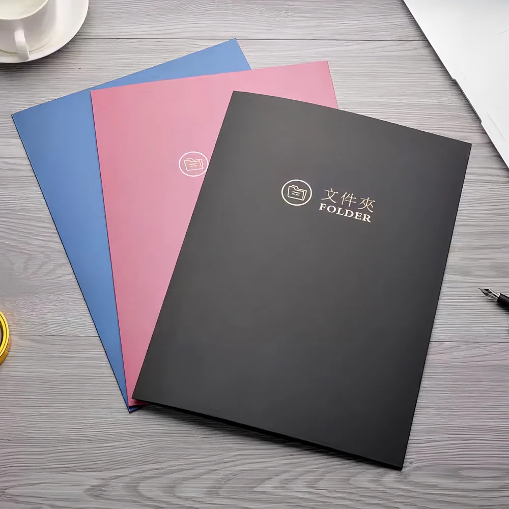 Customize Size Business Card Slot Paper File Document Presentation Folder with Logo