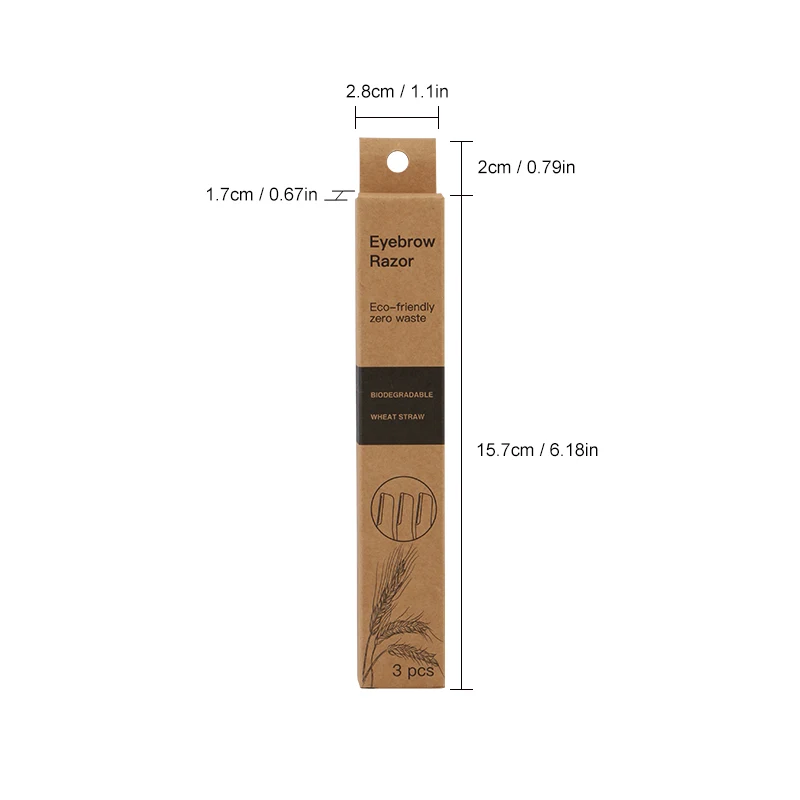 
Waste free eyebrow razor facial wheat straw razor eco friendly razors for women 
