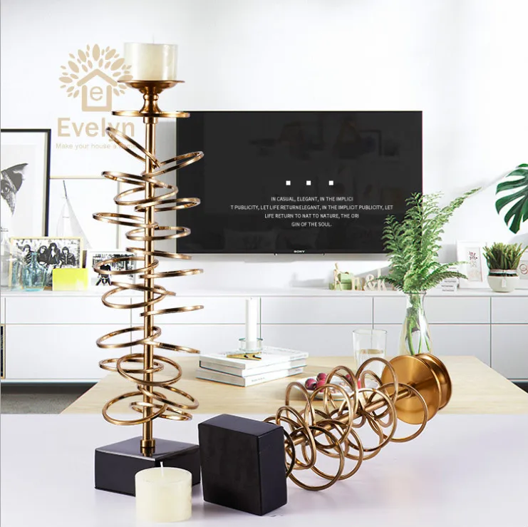 Luxurious newest design gold large metal tall table big candle stand holder for wedding table decor