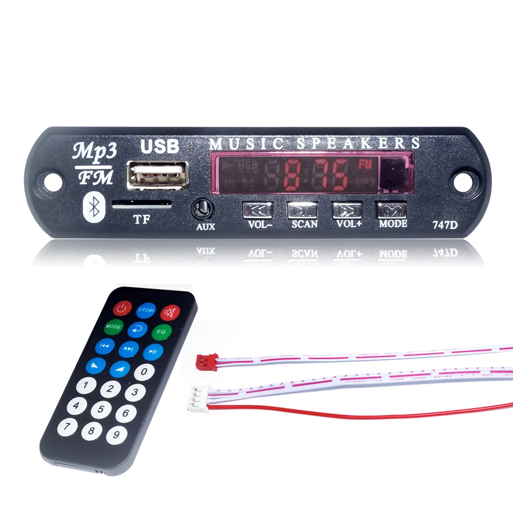 Bluetooth 5.0 Car Audio USB TF FM Radio Module Color Screen MP3 Player Module MP3 WMA Bluetooth Audio Decoder Boards
