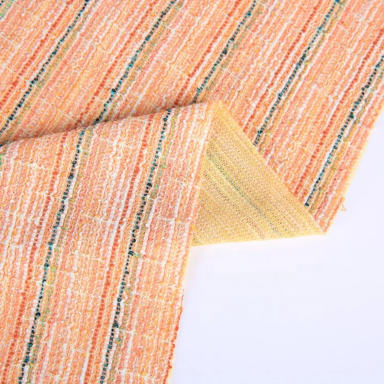 TC полиэстер хлопок Металлик Материал пряжа краситель люрекс полосатый вязаный жаккард роскошный бренд ткань для весенней женской одежды