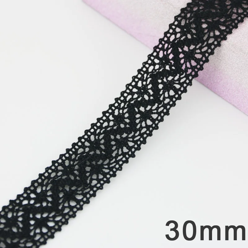 Cotton Embroidered Trim Sewing Handmade Craft Ribbon Materials Black Lace Fabric