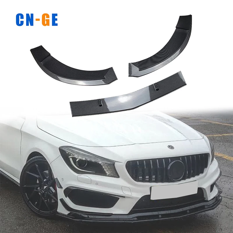 Three-Segment Front Bumper Splitter Lip Spoiler For Mercedes Benz CLA Class C117 W117 CLA200 CLA260 2013-2015 CLA45
