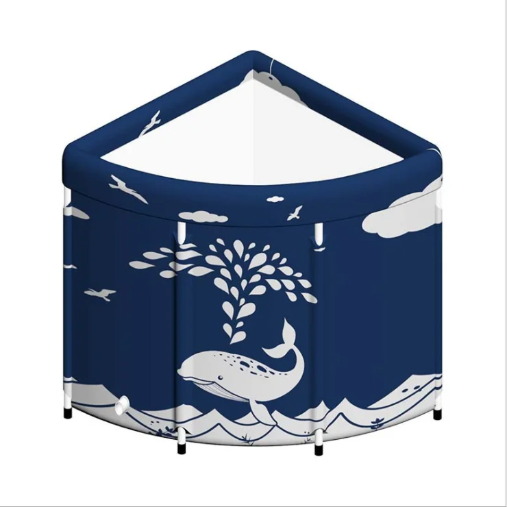 Blue Whale 70*65cm Fan Shape Shower Room Plastic Mini Bathtub Container