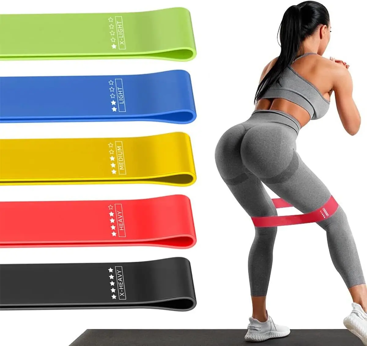 Custom Color 100% Natural Latex Yoga Elastic Stretch Resistance Bands Exercise Band