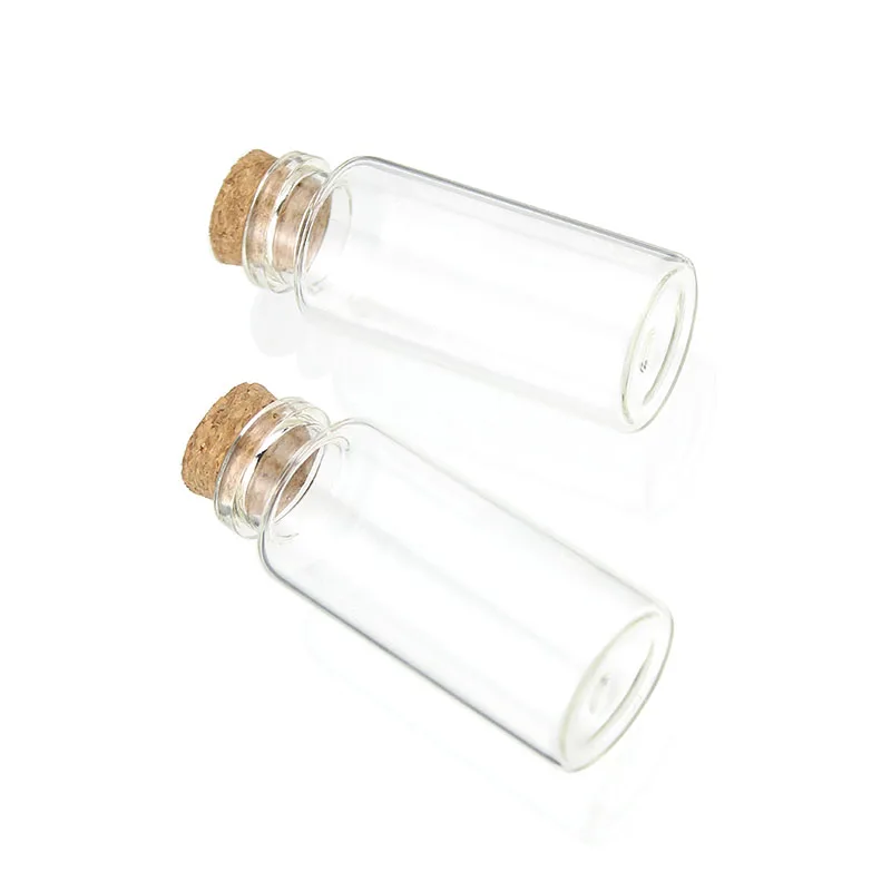 15ml 20ml 25ml 30ml 45ml Clear Glass Cork Bottle DIY Handcraft Round Glass Vials Wooden Cork
