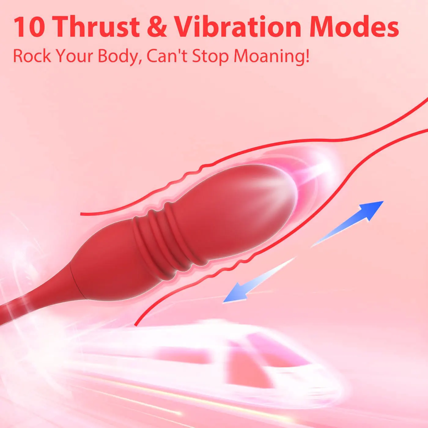 hot sale G spot 3 IN 1 Telescopic Rose Vibrator Thrusting Dildo Sex Machine Tongue Licking Vibrator Wand Massage Vibrating Egg