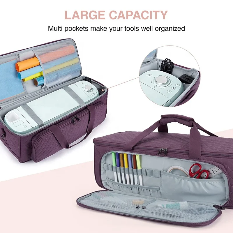 Mergeboon Customized double layer  cricut maker 3 explore carrying case bag