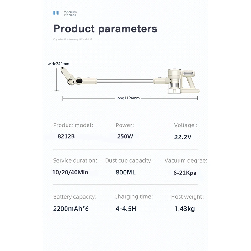 200W BLDC High quality stick wireless vaccum cleaner portable battery cordless handheld vacuum cleaner