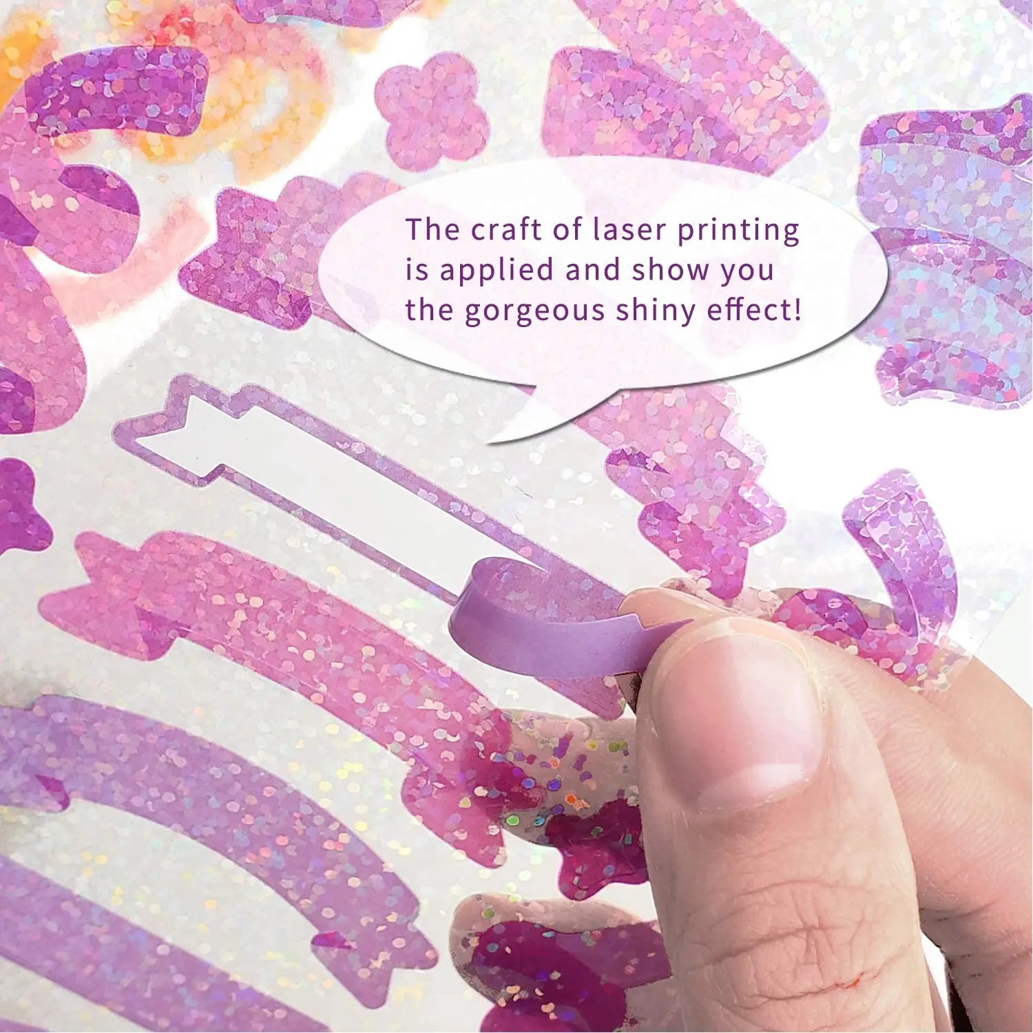 Customized Korean Kawaii Colorful Glitter Bowknot Stickers for Arts DIY Photocards