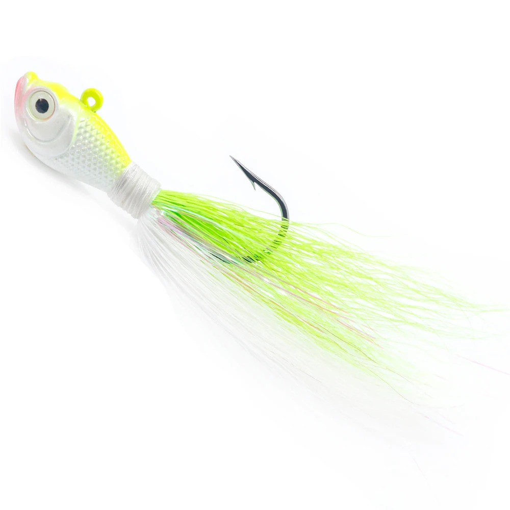 Bucktail Джиг Fluke приманки волос морской пресной воды рыболовные для бас-гитара камбала