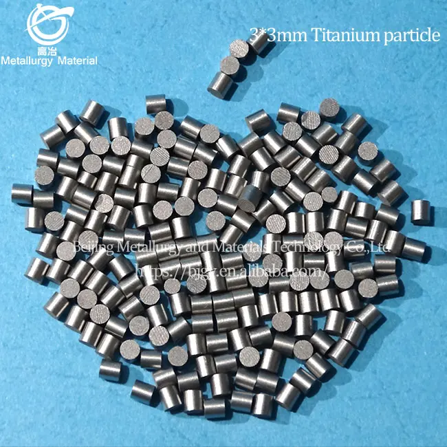 Titanium particles 99.9% 3 * 3mm 6 * 6mm coated titanium particles titanium particles for alloy addition