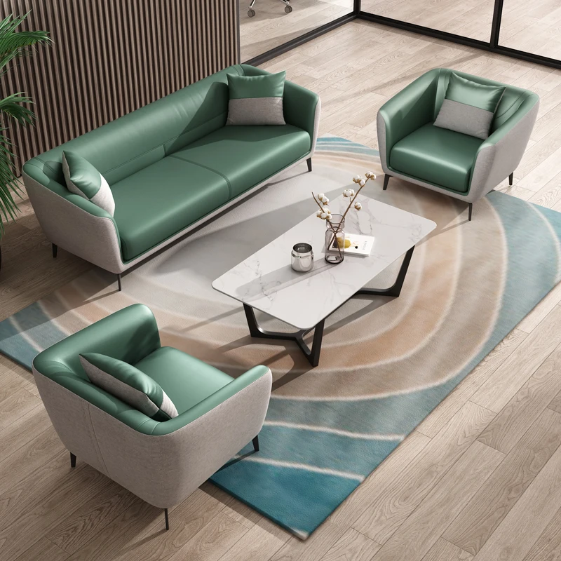 Hot Selling Leather Office Sofa Sets Modern Sectional Sofa Latest Design Office Sofa Set